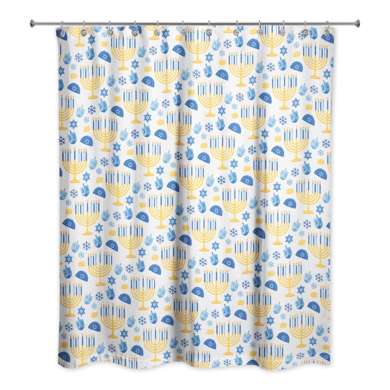 Hanukkah Menorah Pattern Shower Curtain